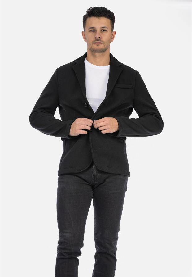 Marynarka Męska Casual Elegancka Klasyczna Czarna 6587