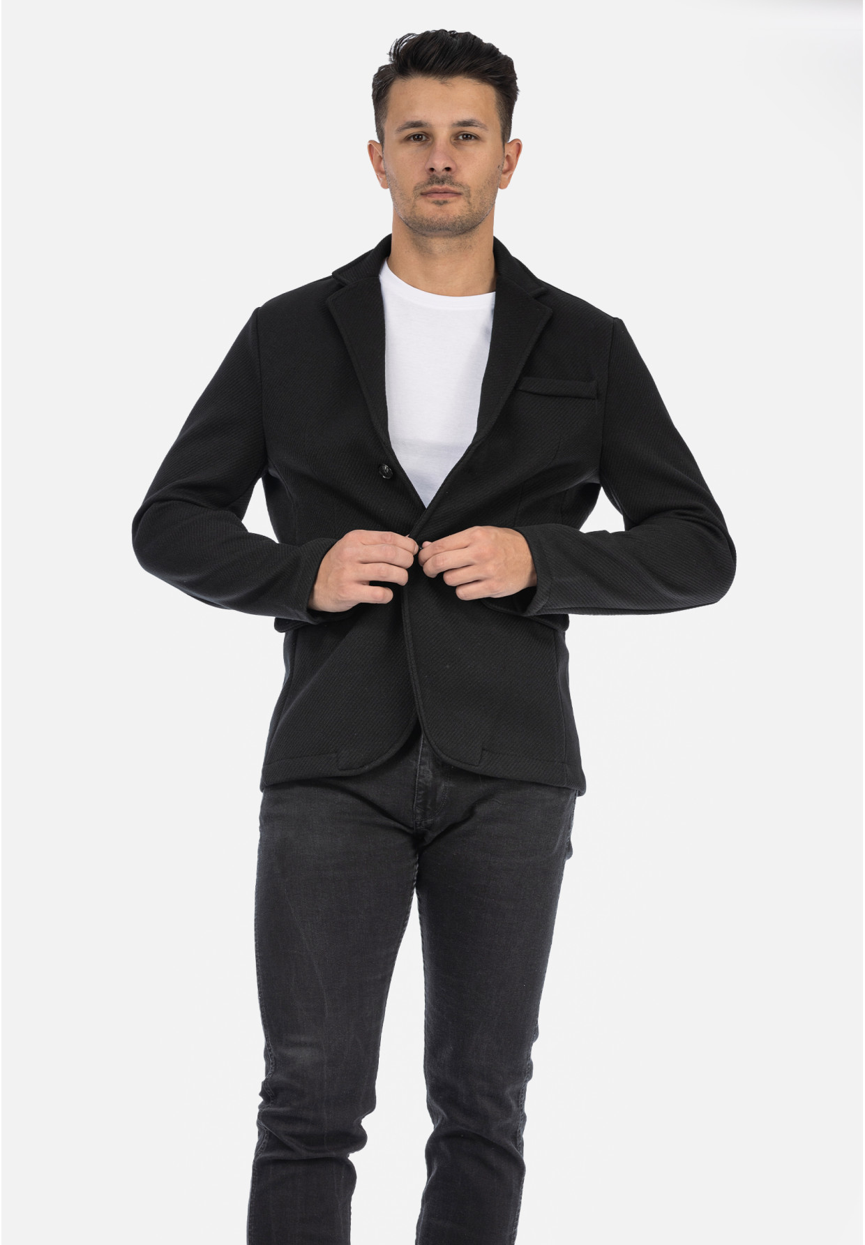 Marynarka Męska Casual Elegancka Klasyczna Czarna 6587