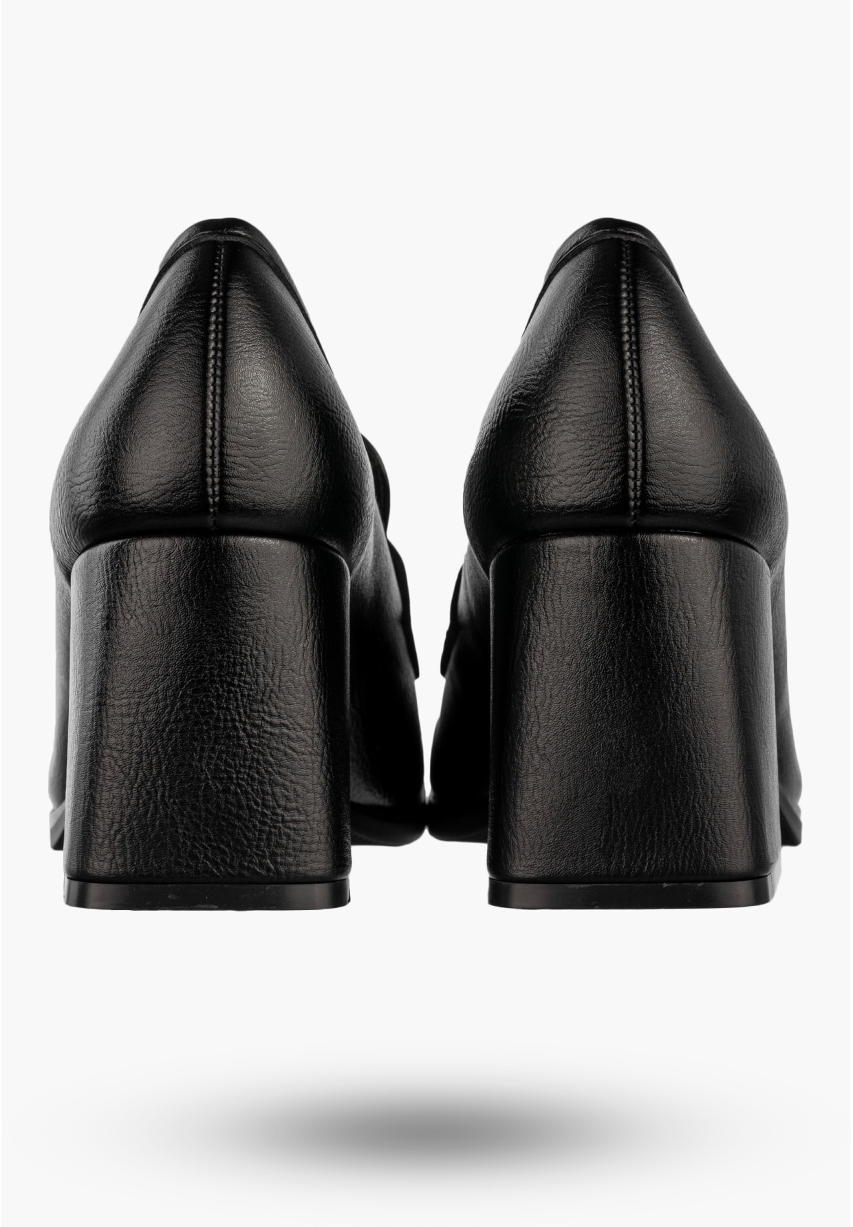 Mokasyny Damskie Ekoskóra Buty Na Obcasie Eleganckie Czarne Potocki 25-12710BK