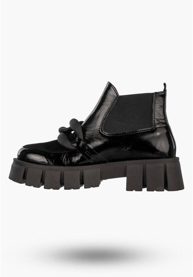 Botki Damskie Skórzane Na Platformie Wsuwane Buty Modne Ulmani 25930
