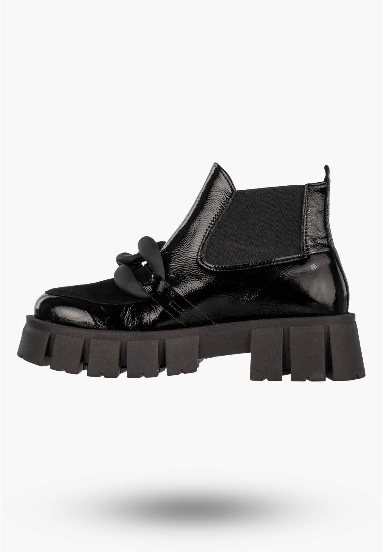 Botki Damskie Skórzane Na Platformie Wsuwane Buty Modne Ulmani 25930