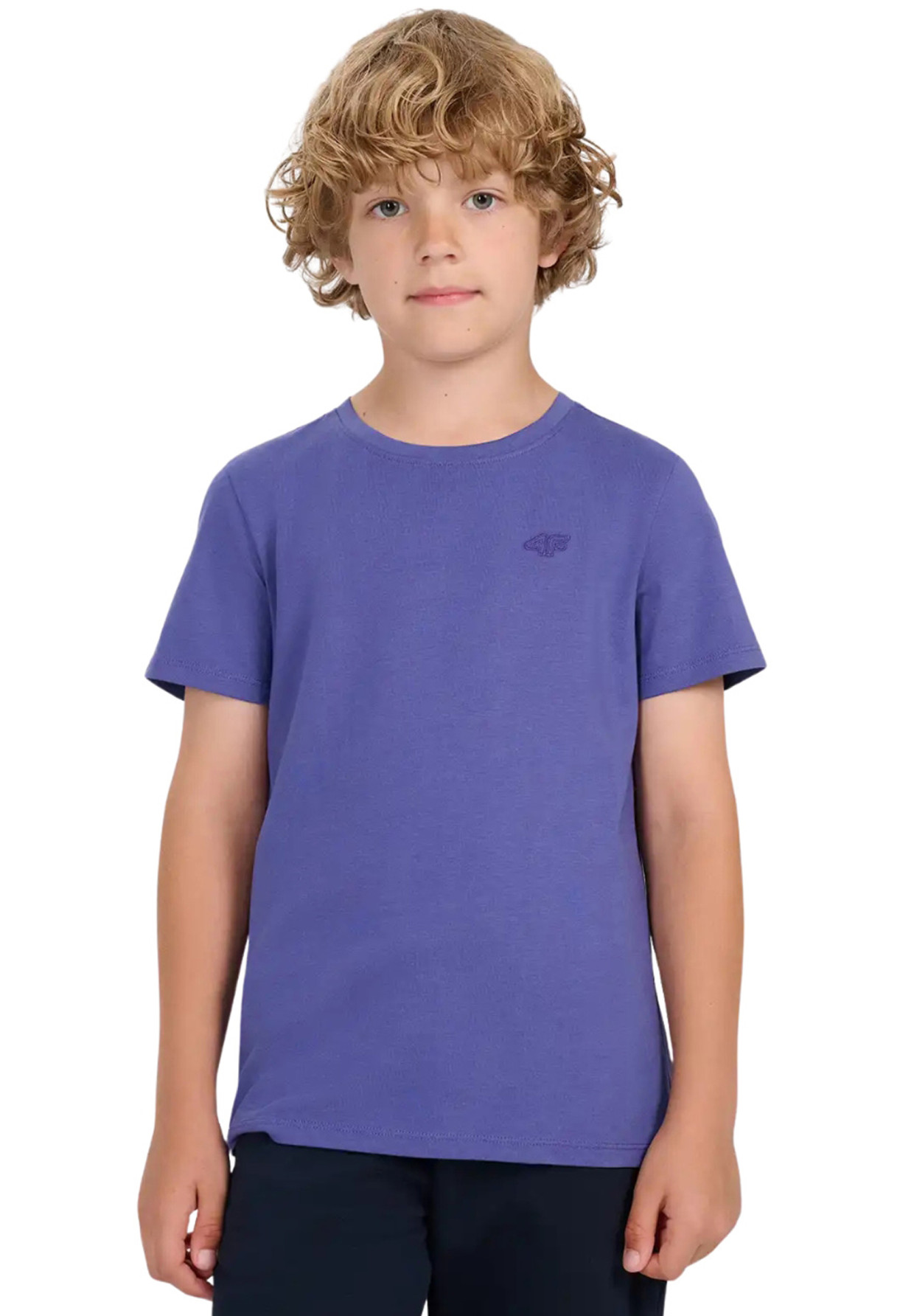 Koszulka Chłopięca 4F T-shirt Z Logo Niebieski 4FJWAW25TTSHM2399