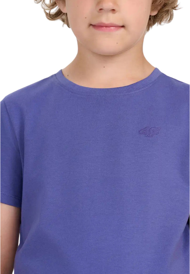 Koszulka Chłopięca 4F T-shirt Z Logo Niebieski 4FJWAW25TTSHM2399