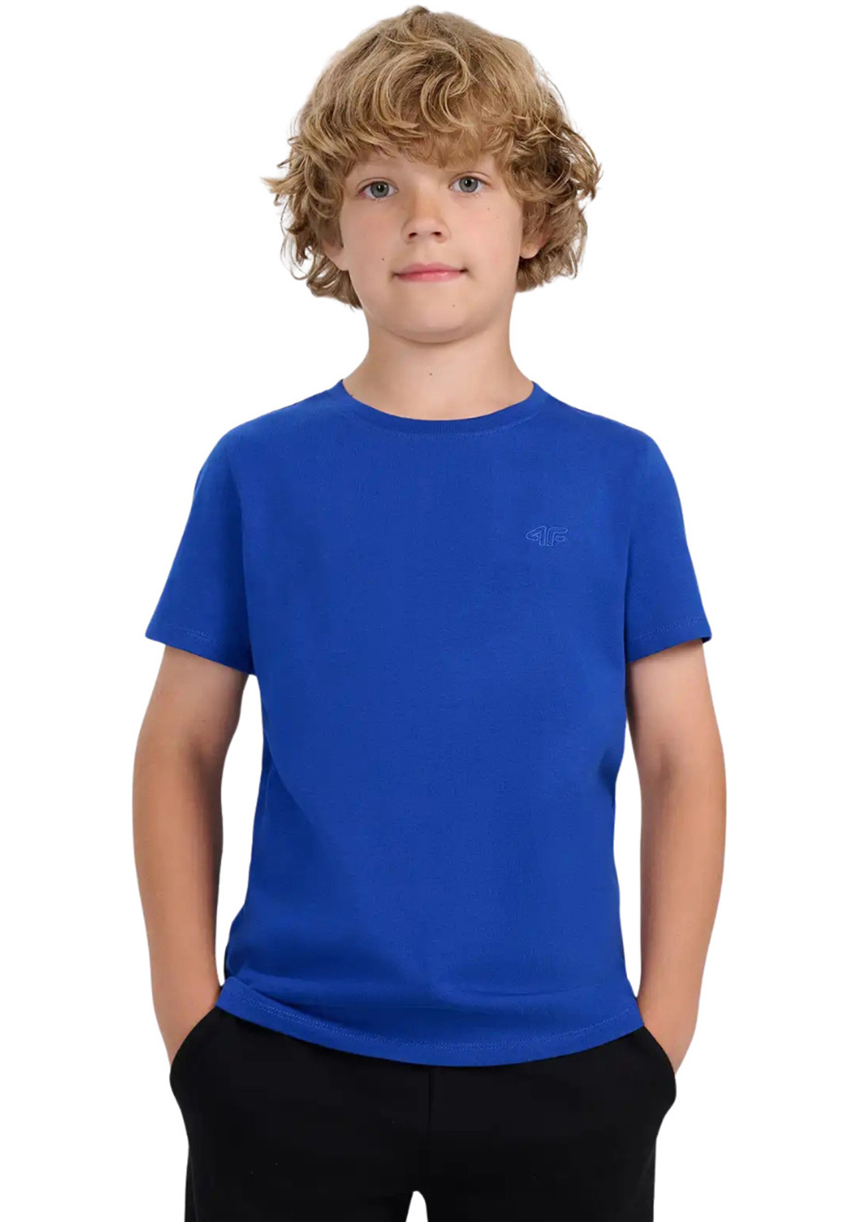 Koszulka Chłopięca 4F T-shirt Z Logo Kobalt 4FJWAW25TTSHM2399