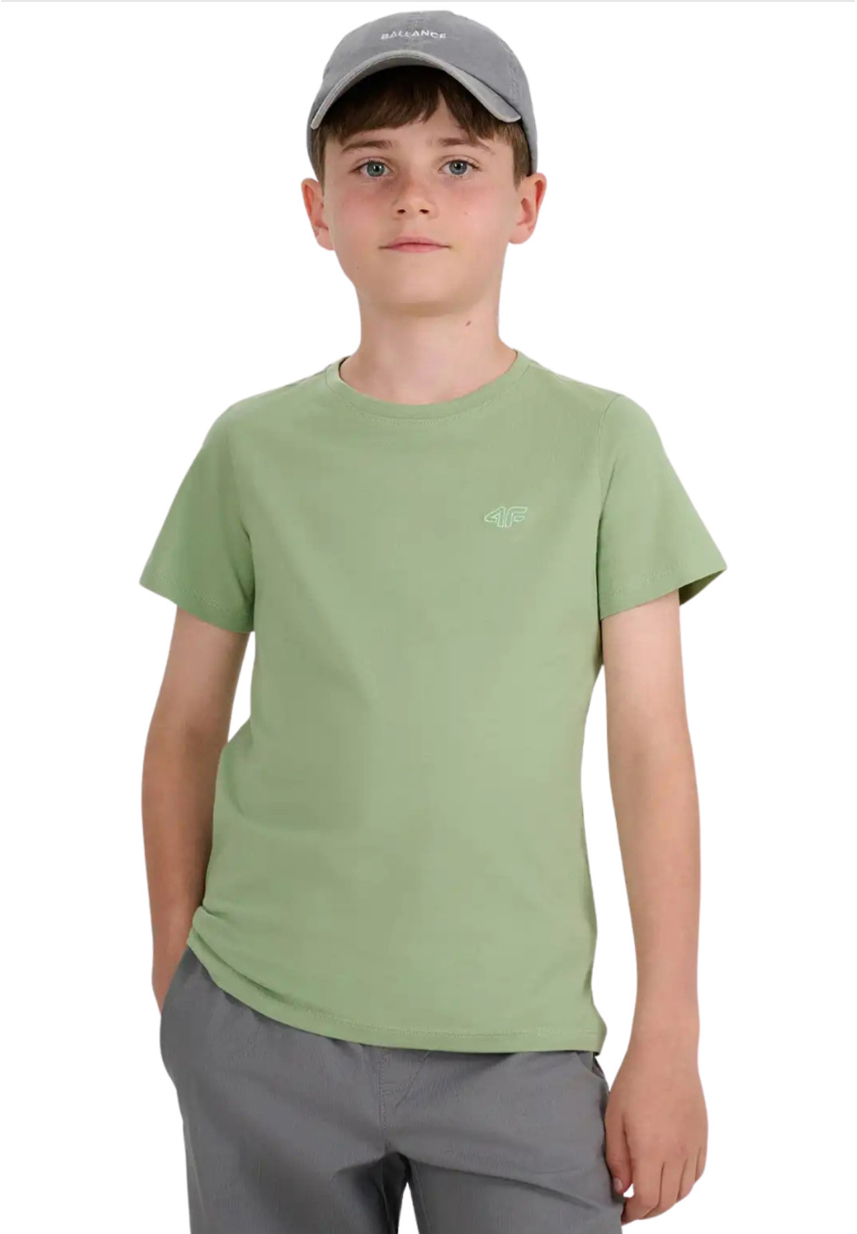 Koszulka Chłopięca 4F T-shirt Z Logo Mięta 4FJWAW25TTSHM2399