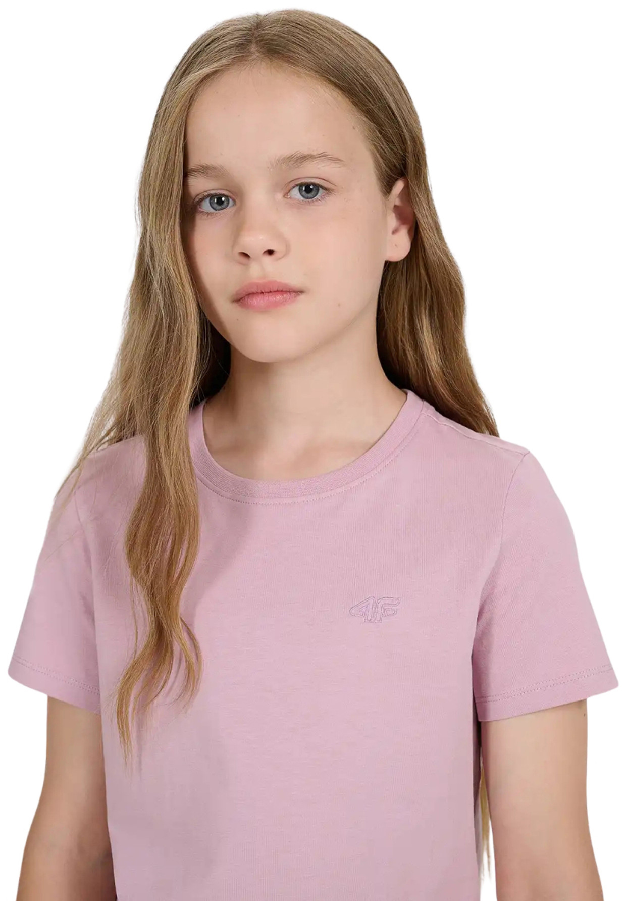Koszulka Dziewczęca 4F T-shirt Bawełna Jasny Róż 4FJWAW25TTSHF2397