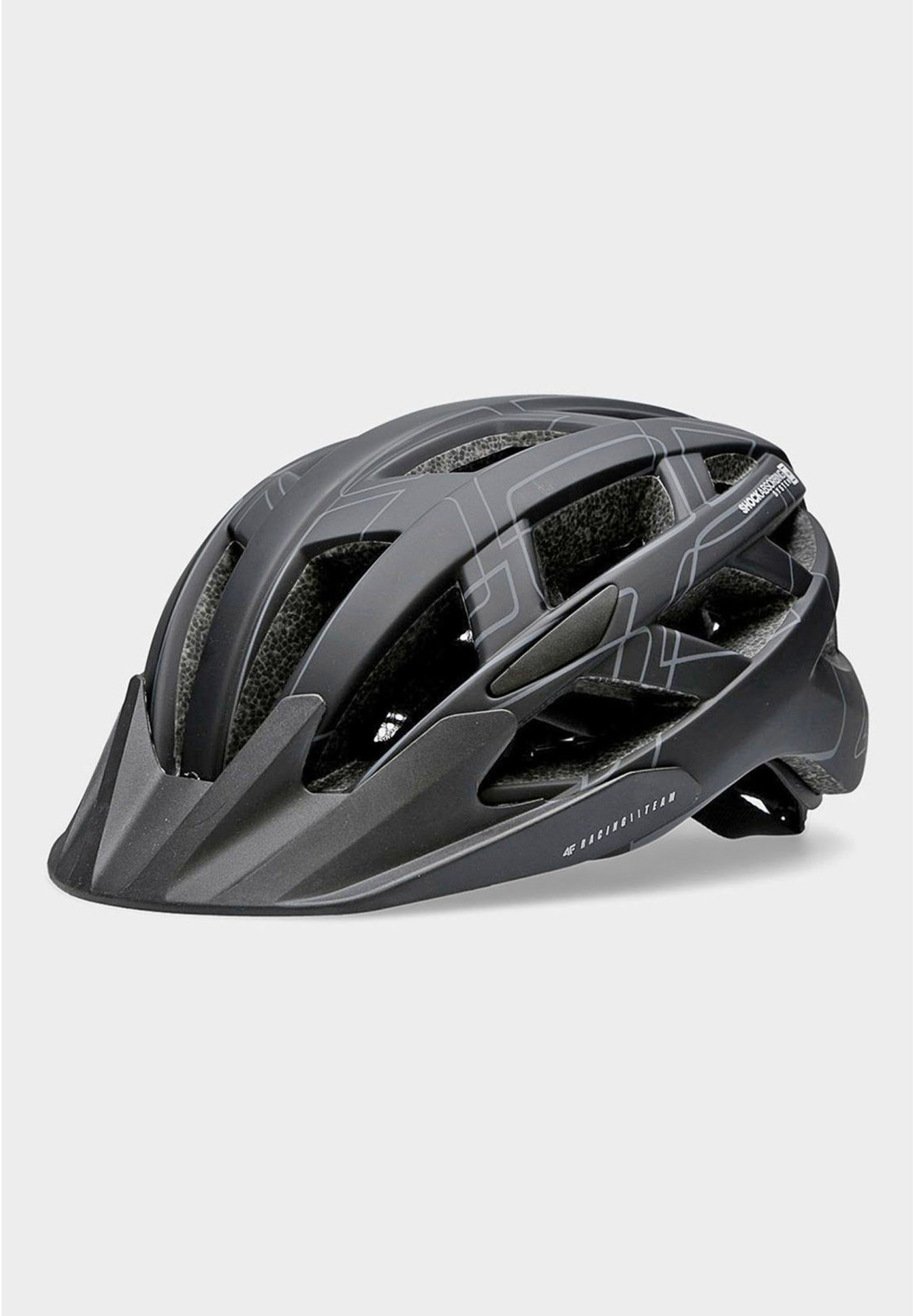 Kask Rowerowy 4F Sportowy z Lampką LED Czarny H4L22-KSR002