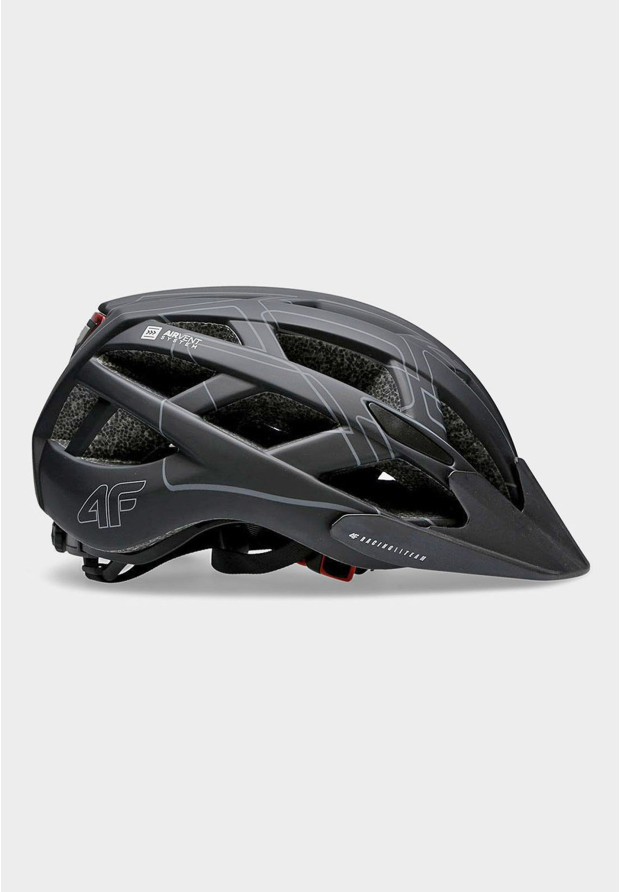 Kask Rowerowy 4F Sportowy z Lampką LED Czarny H4L22-KSR002