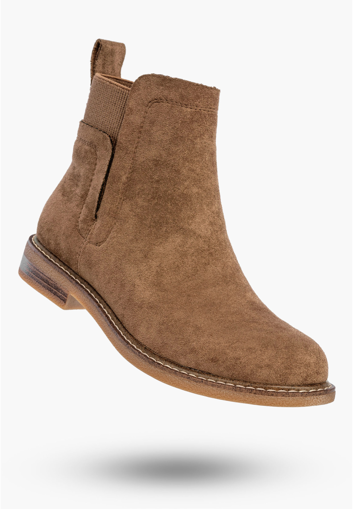 Botki Damskie Na Obcasie Wsuwane Buty Khaki Lekkie Eko A2902-63