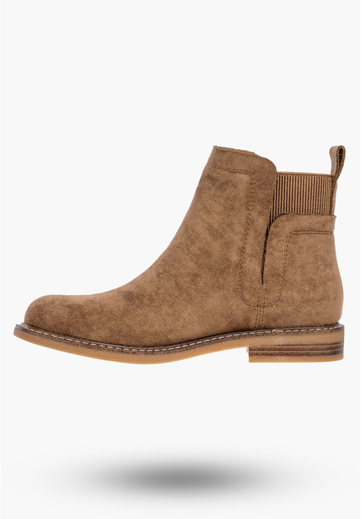 Botki Damskie Na Obcasie Wsuwane Buty Khaki Lekkie Eko A2902-63