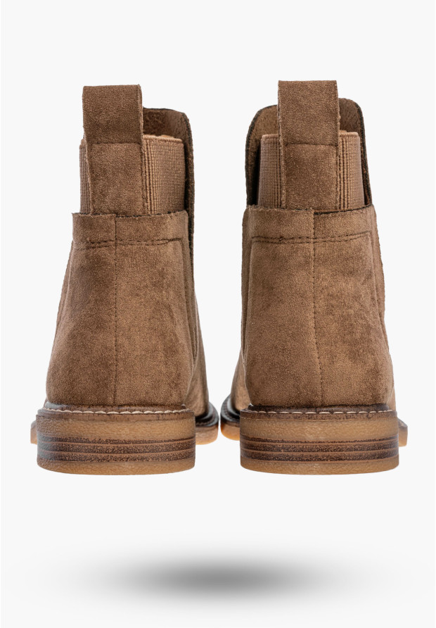 Botki Damskie Na Obcasie Wsuwane Buty Khaki Lekkie Eko A2902-63