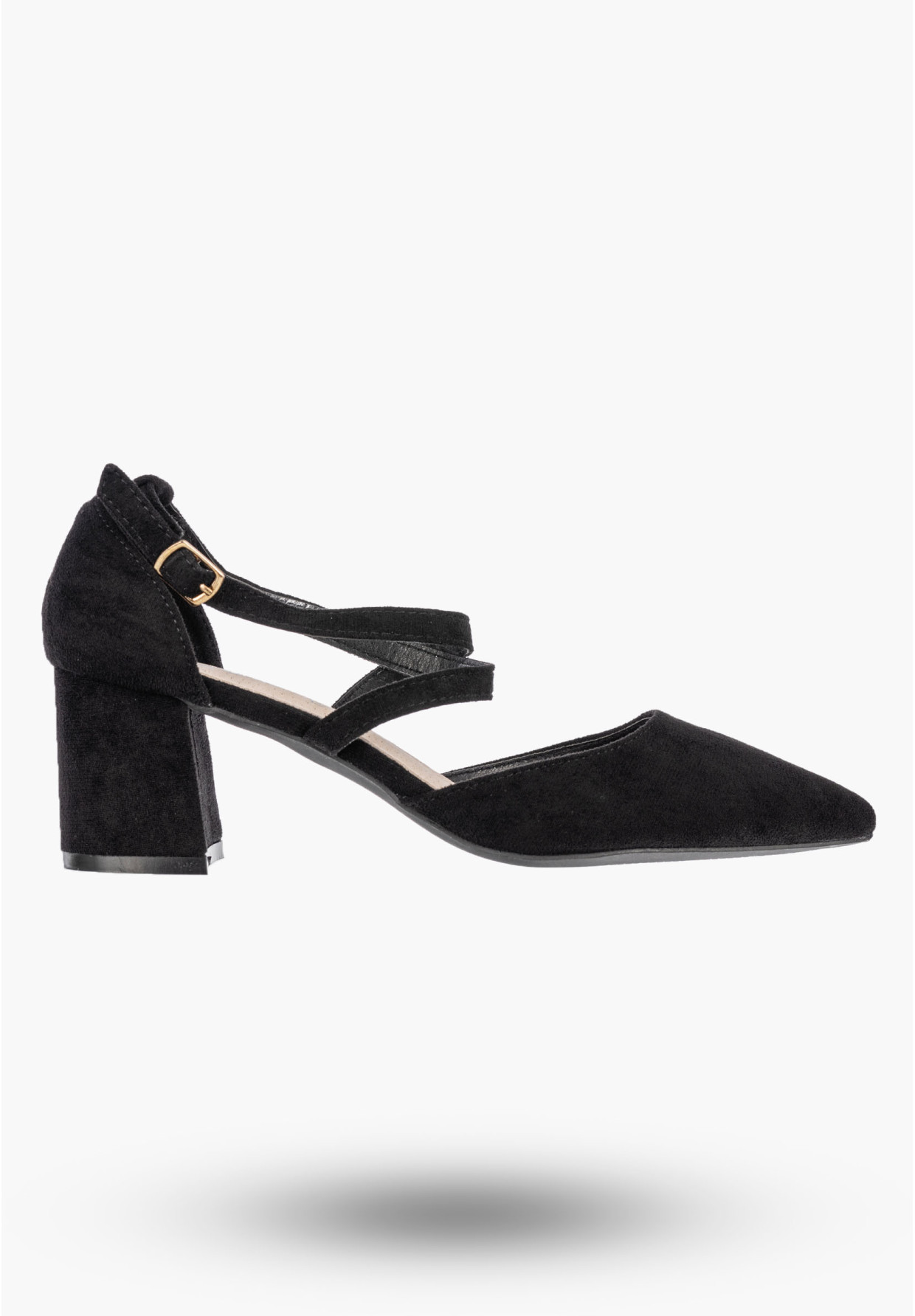 Czółenka Damskie Buty Na Słupku Skórzana Wkładka Eleganckie Czarne G2G LEI556-A