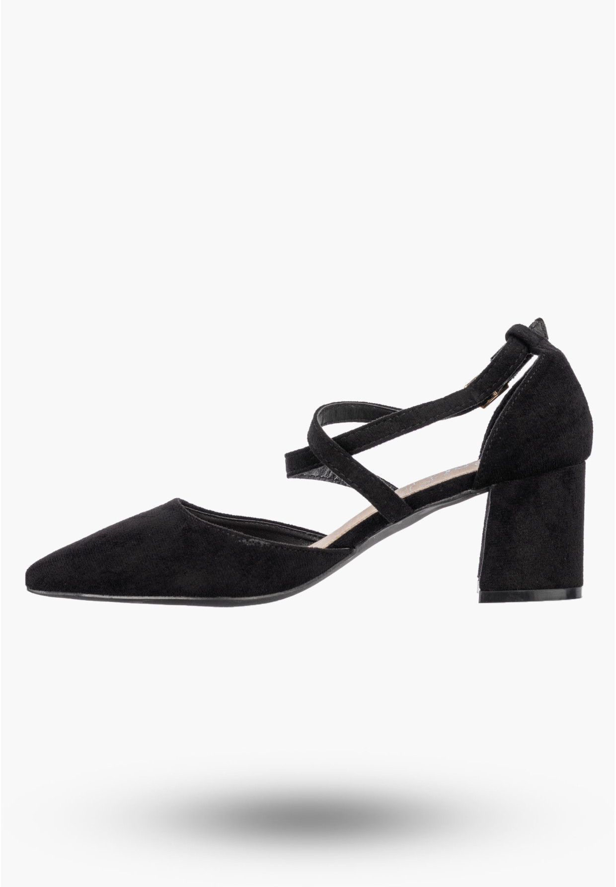 Czółenka Damskie Buty Na Słupku Skórzana Wkładka Eleganckie Czarne G2G LEI556-A
