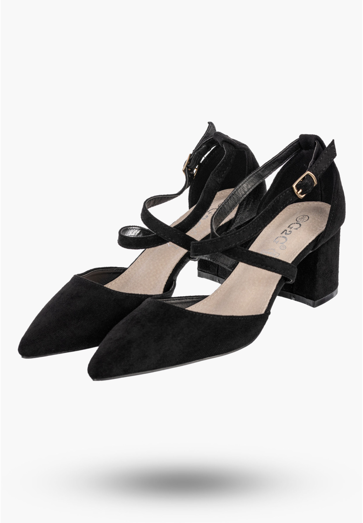 Czółenka Damskie Buty Na Słupku Skórzana Wkładka Eleganckie Czarne G2G LEI556-A