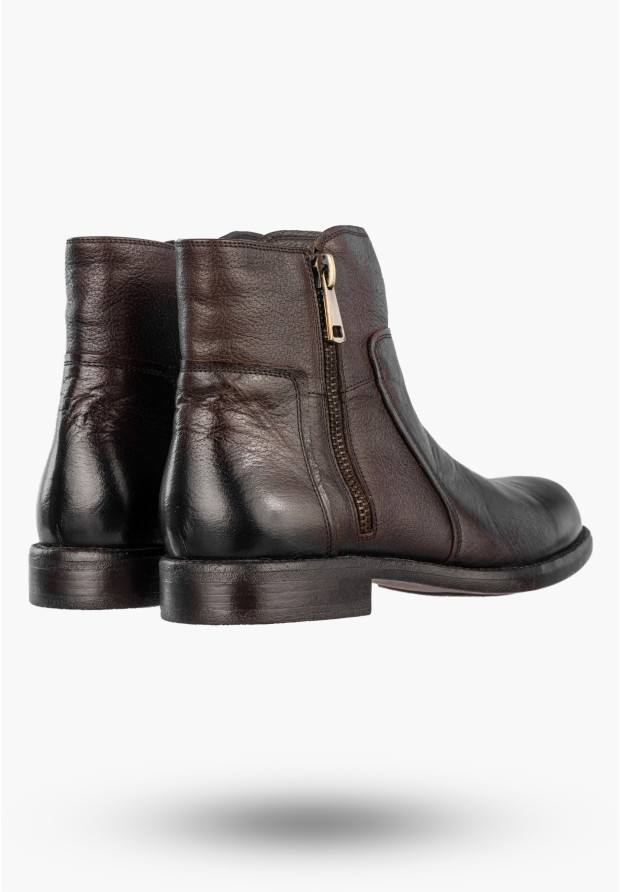Buty Męskie JOHN DOUBARE Skórzane Botki Trzewiki Brązowe 162B-01D32R