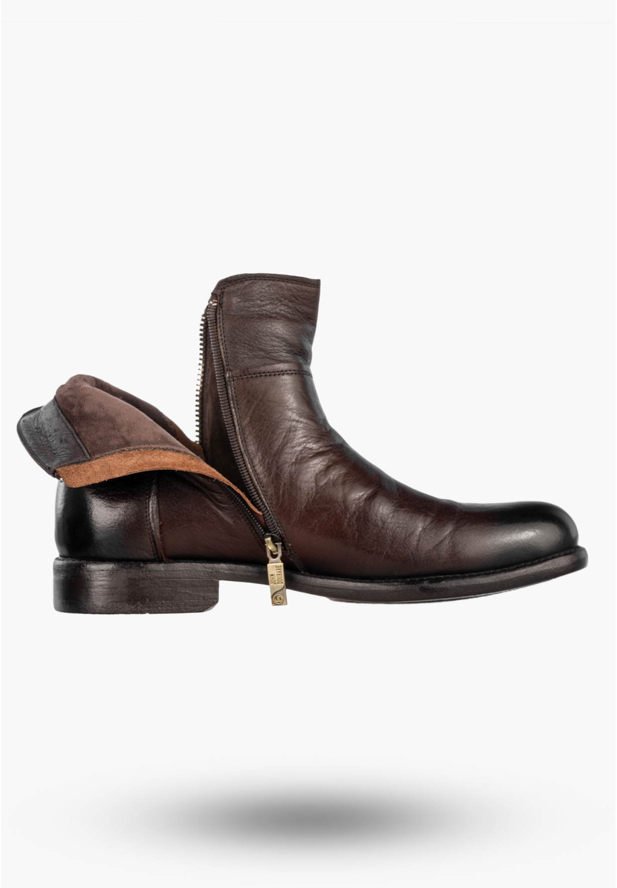 Buty Męskie JOHN DOUBARE Skórzane Botki Trzewiki Brązowe 162B-01D32R