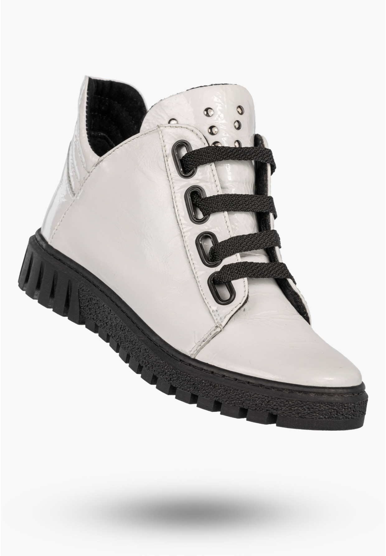 Botki Damskie Skórzane Buty Na Zimę Trzewiki Białe Dolce Pietro 4051-003-09-5