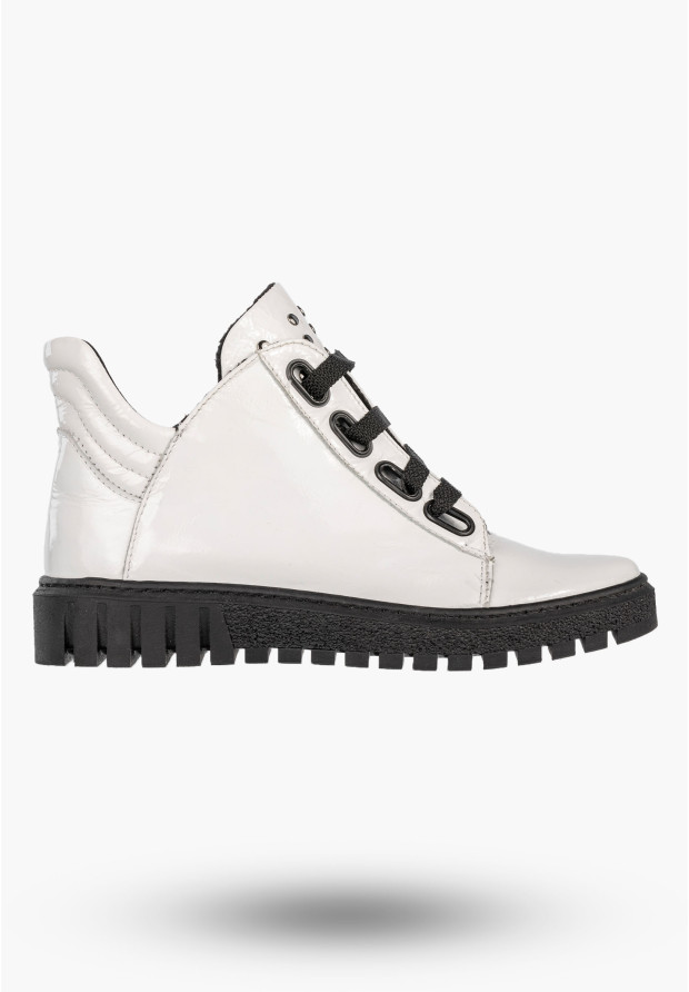 Botki Damskie Skórzane Buty Na Zimę Trzewiki Białe Dolce Pietro 4051-003-09-5