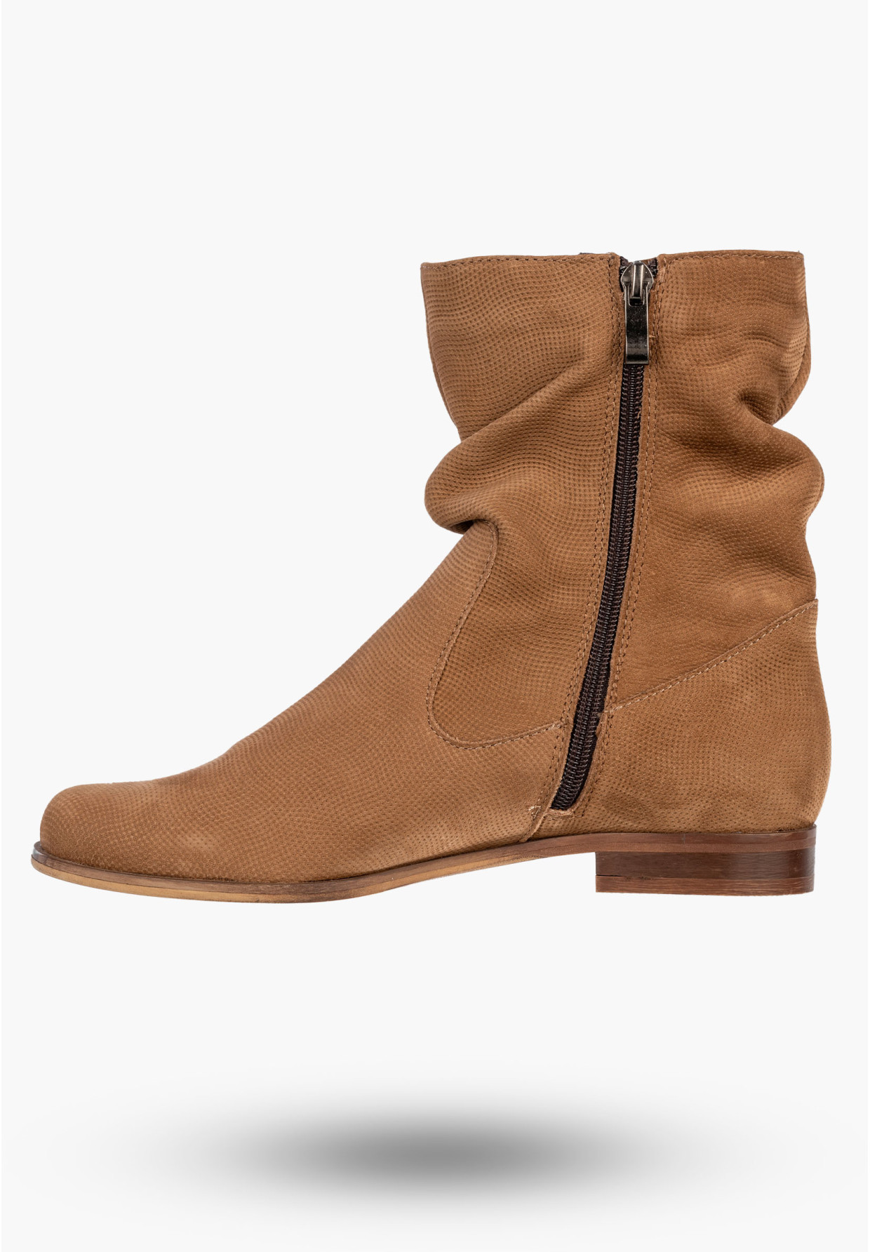 Botki Damskie Skórzane Buty Na Zimę Płaski Obcas Brązowe Dolce Pietro 4050-002-04-5