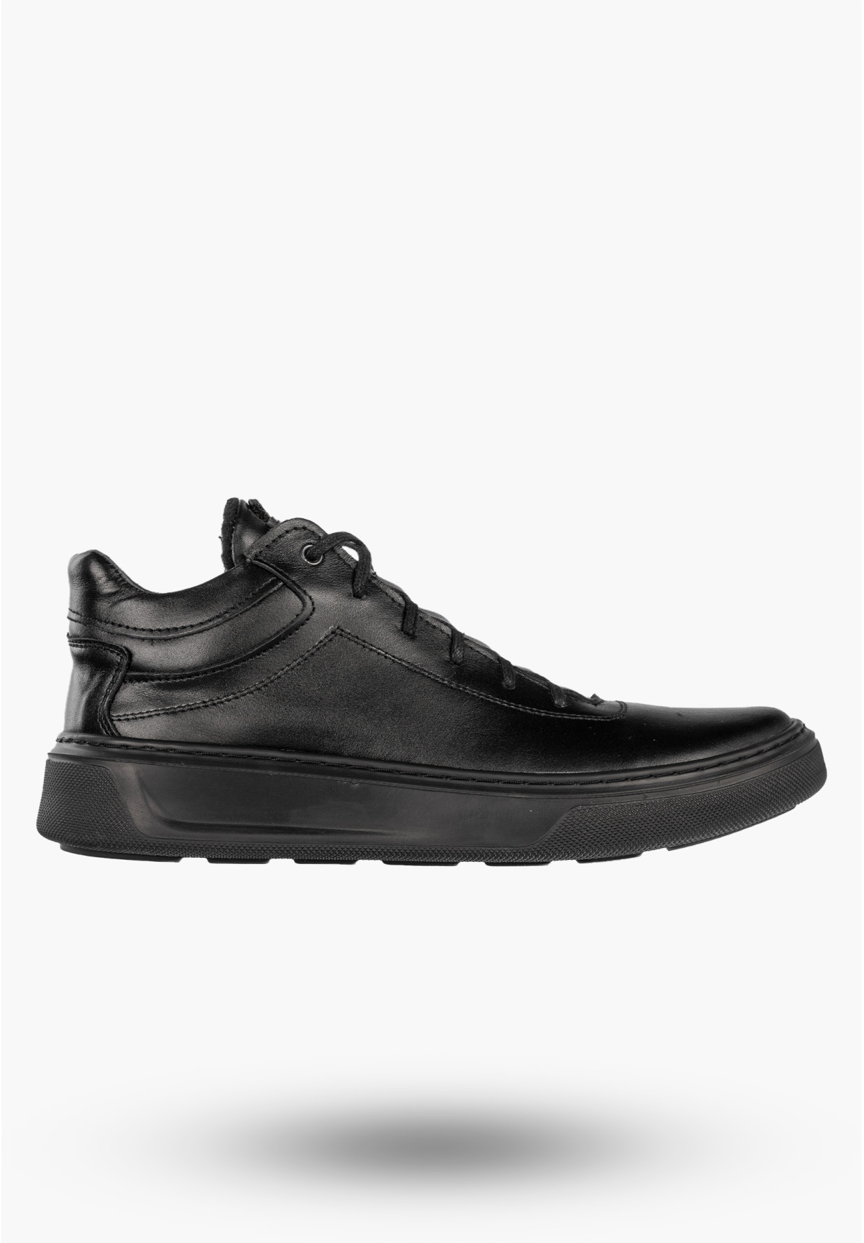 Półbuty Męskie Skórzane Buty Sneakersy Casual Czarne Fox 0456
