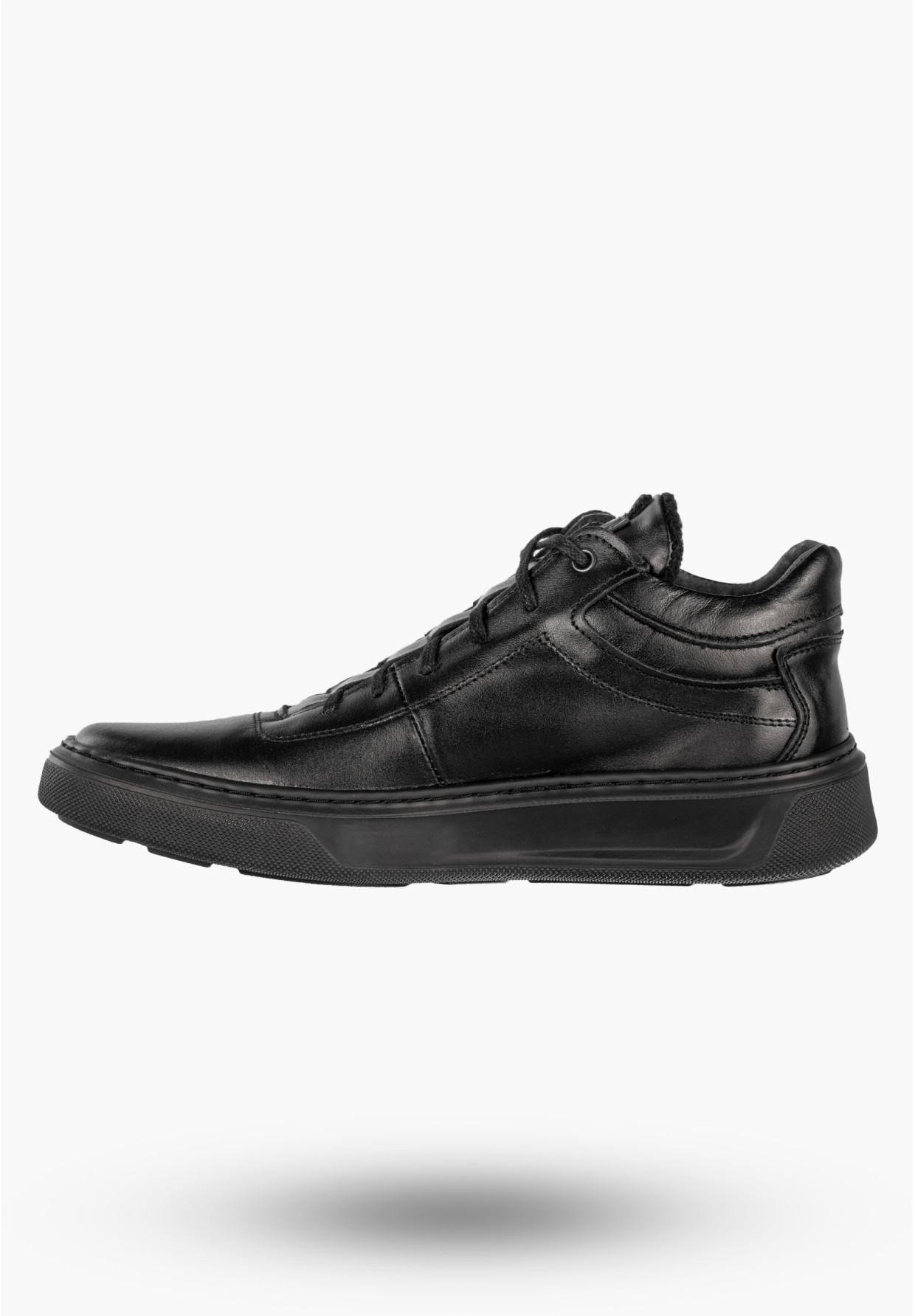Półbuty Męskie Skórzane Buty Sneakersy Casual Czarne Fox 0456