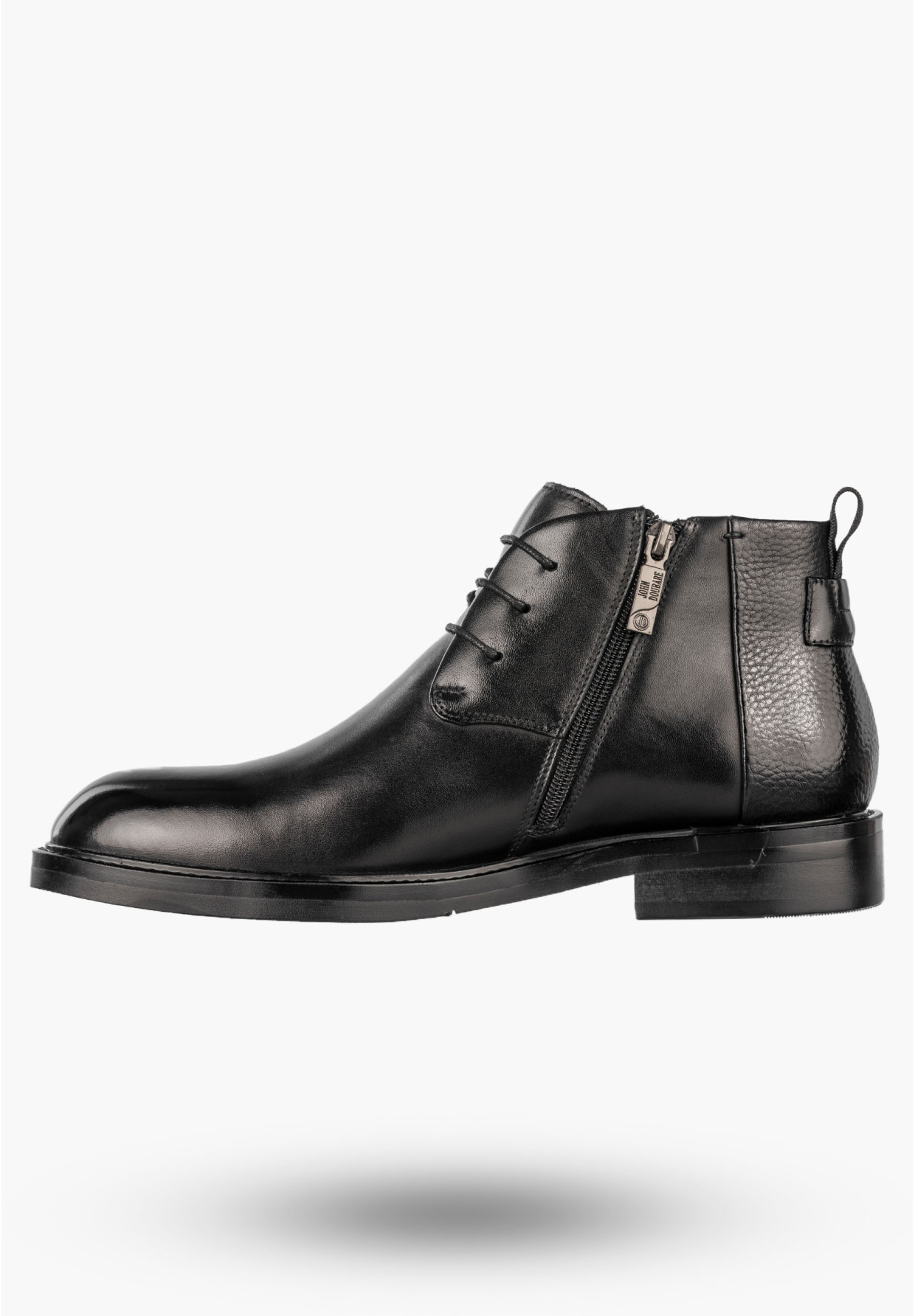 Buty Męskie JOHN DOUBARE Skórzane Botki Eleganckie Czarne H909-B205-SG3