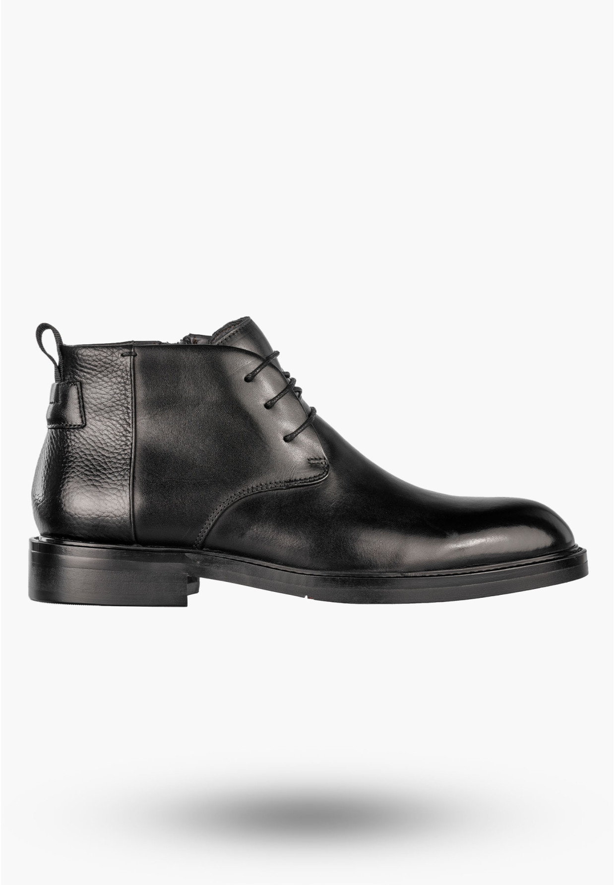 Buty Męskie JOHN DOUBARE Skórzane Botki Eleganckie Czarne H909-B205-SG3