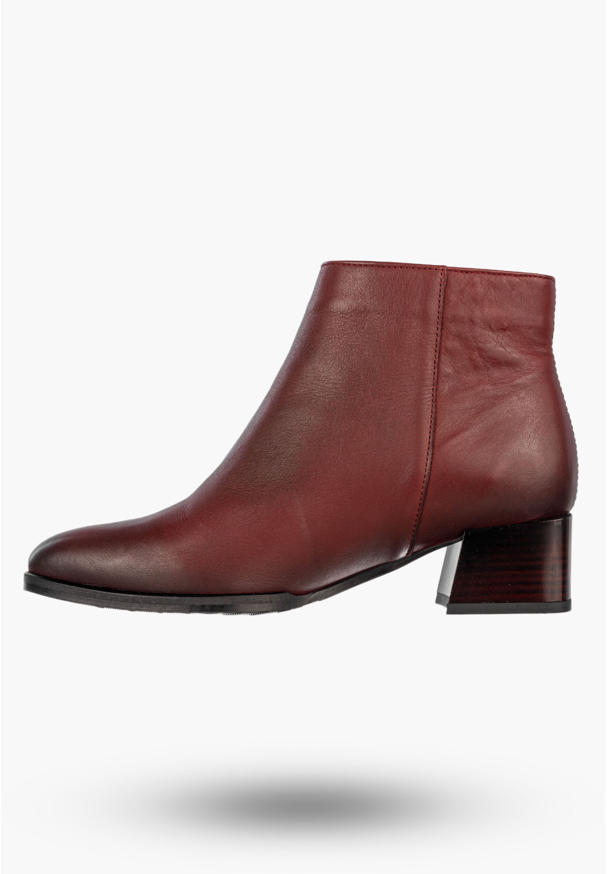 Botki Damskie Skórzane Eleganckie Buty Na Klocku Zimowe Bordowe Darex B355/2
