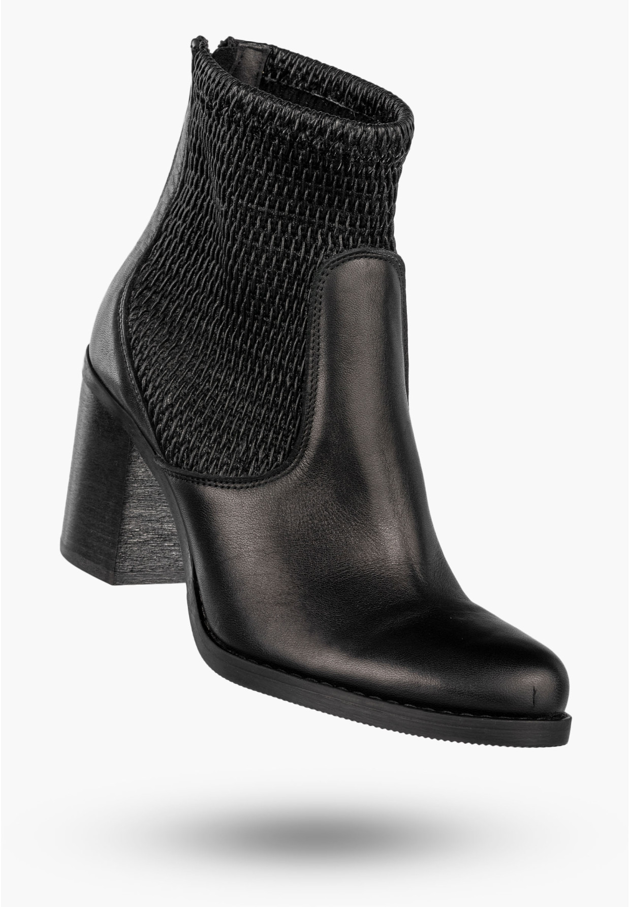 Botki Damskie Skórzane Buty Na Słupku Modne Na Zimę Czarne Darex B-137/3