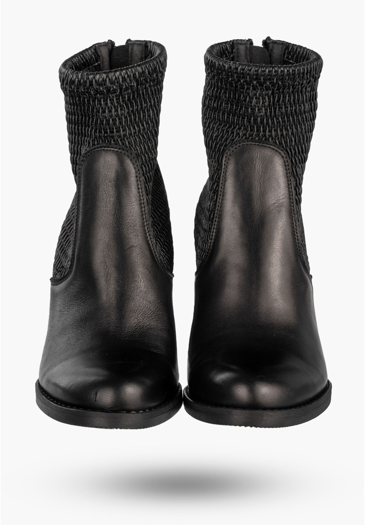 Botki Damskie Skórzane Buty Na Słupku Modne Na Zimę Czarne Darex B-137/3
