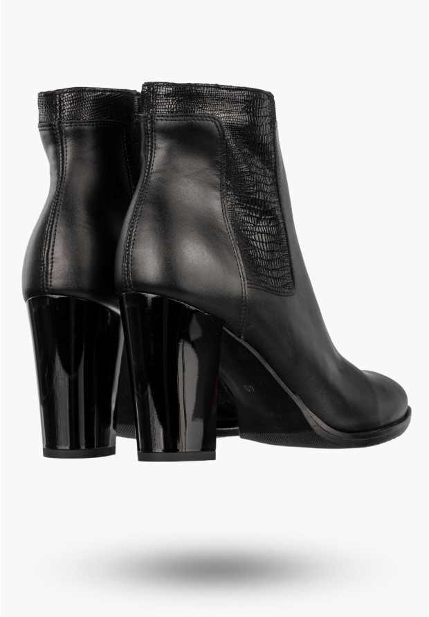 Botki Damskie Skórzane Buty Na Słupku Zimowe Elegancka Czarne Darex B-160/3