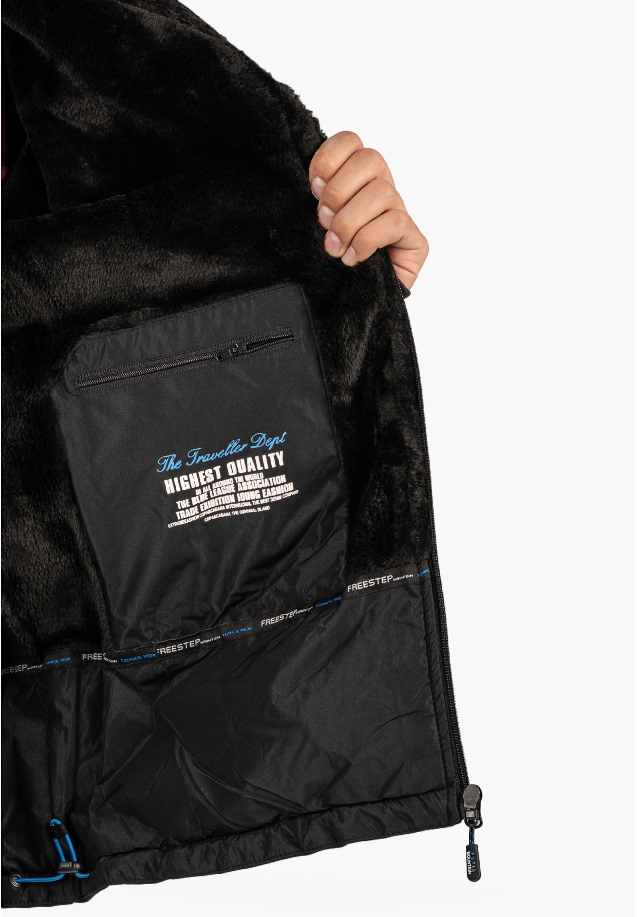 Kurtka Męska Ocieplana Softshell Zimowa Pianka Czarna Freestep