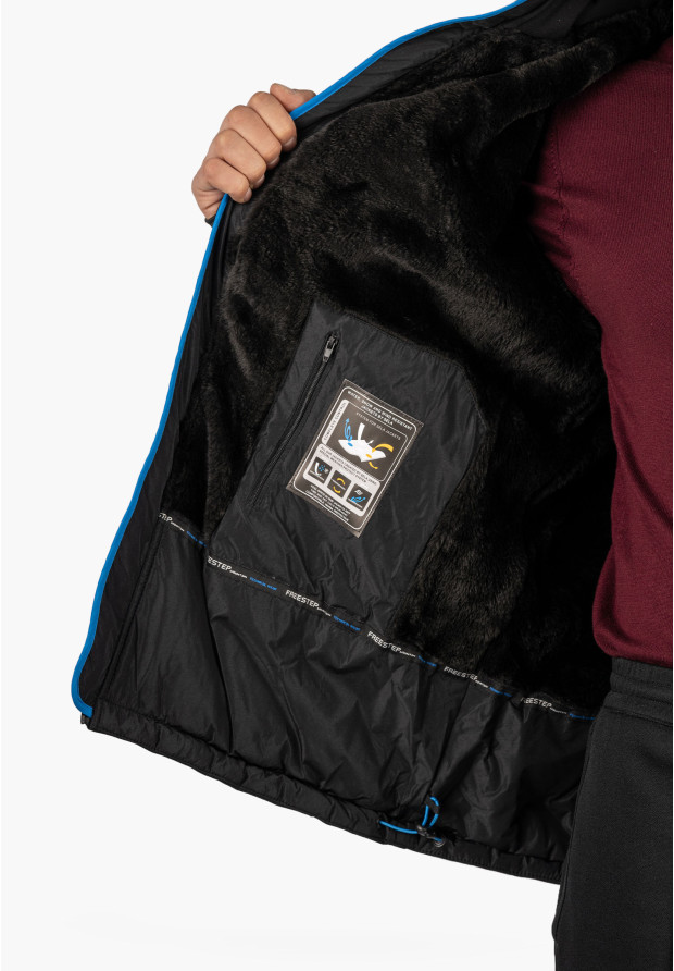 Kurtka Męska Ocieplana Softshell Zimowa Pianka Czarna Freestep