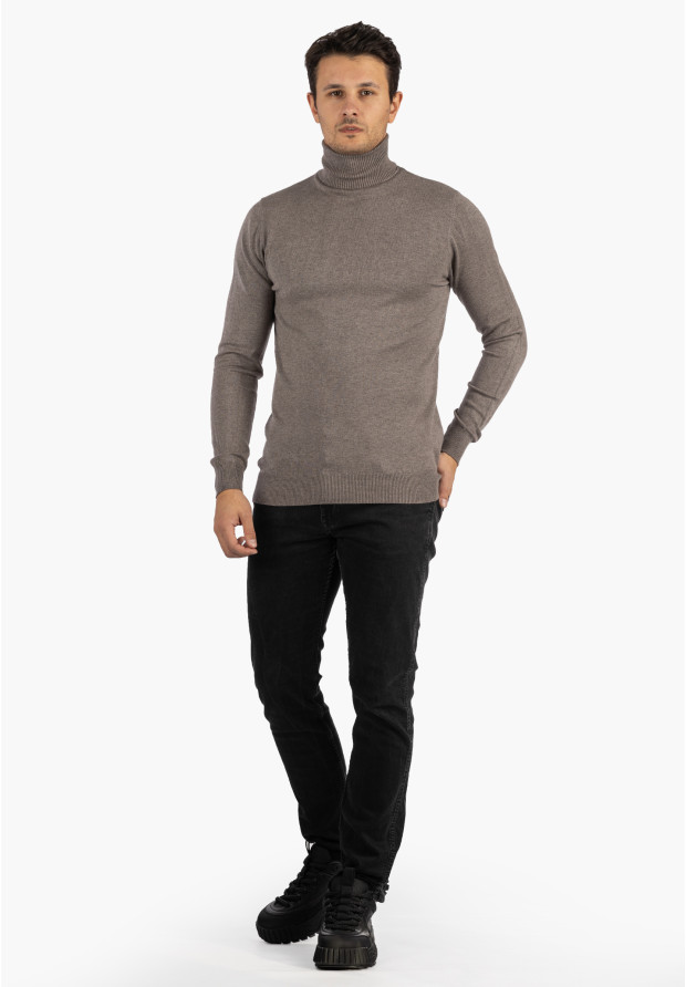 Golf Męski Slim Fit Szary