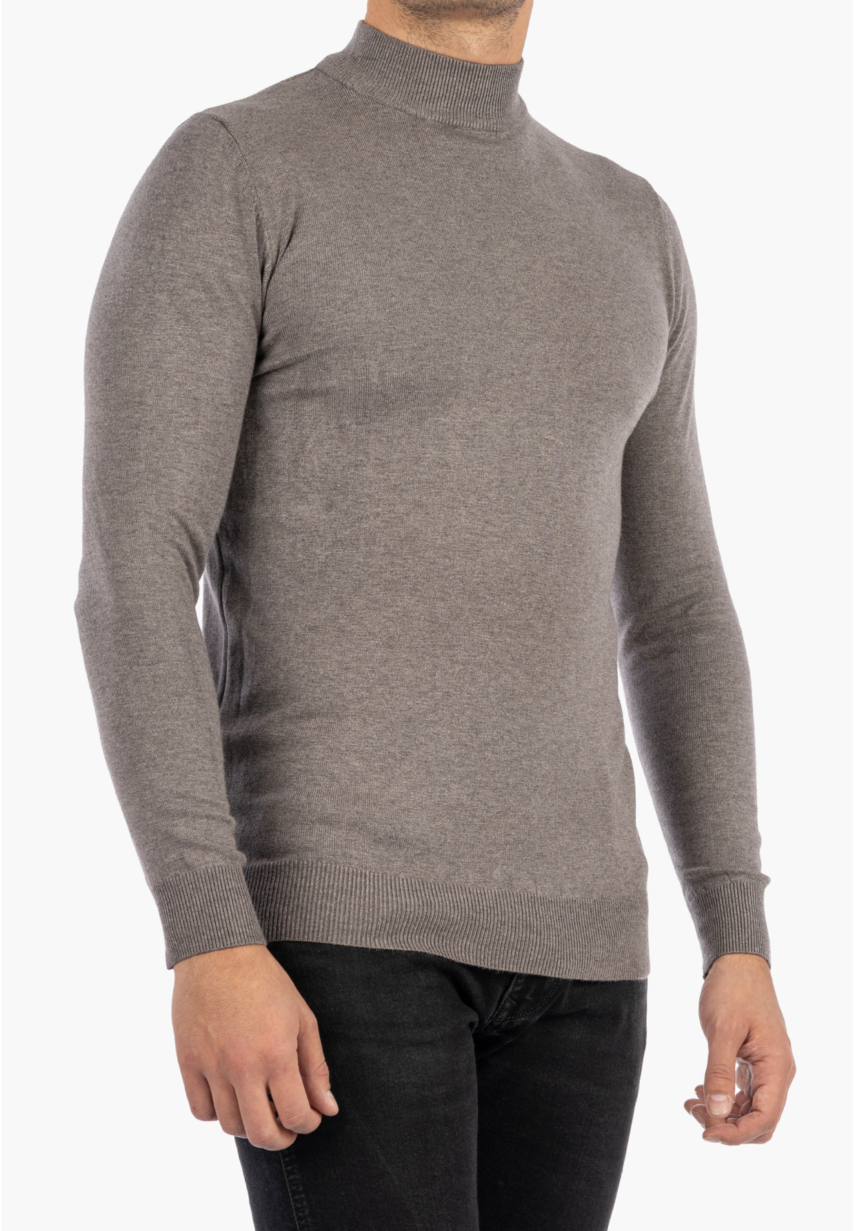 Półgolf Męski Slim Fit Szary