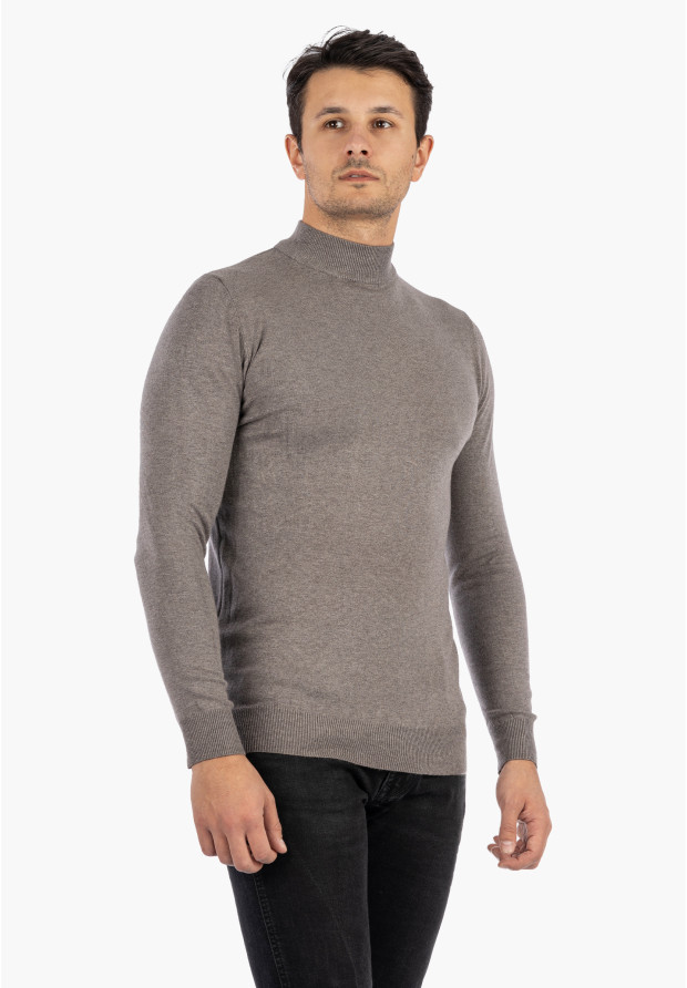 Półgolf Męski Slim Fit Szary