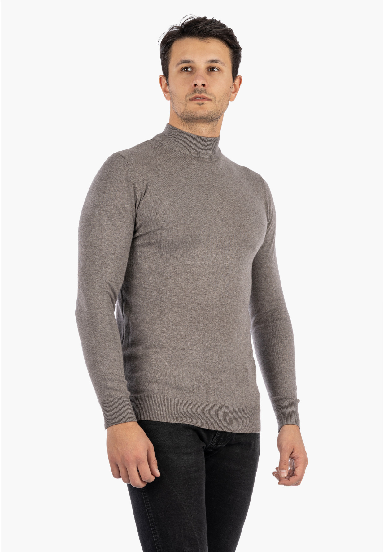 Półgolf Męski Slim Fit Szary