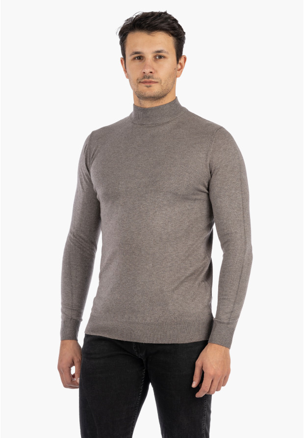 Półgolf Męski Slim Fit Szary