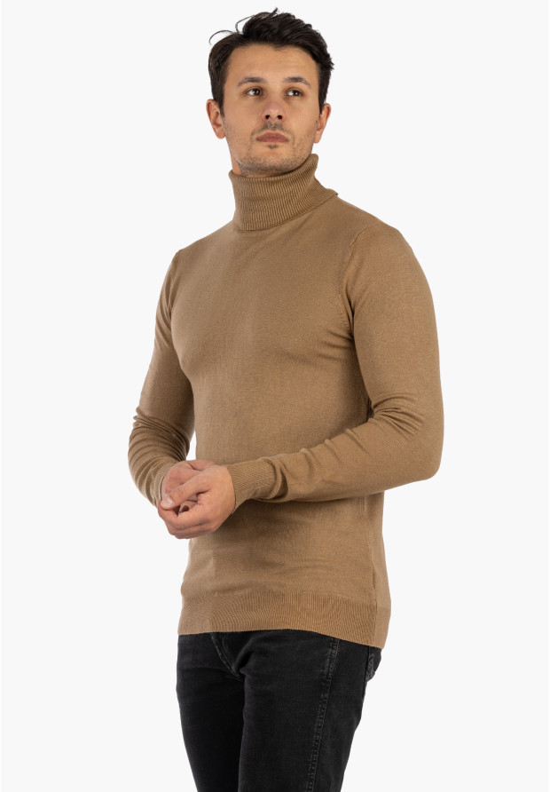 Golf Męski Slim Fit Camel