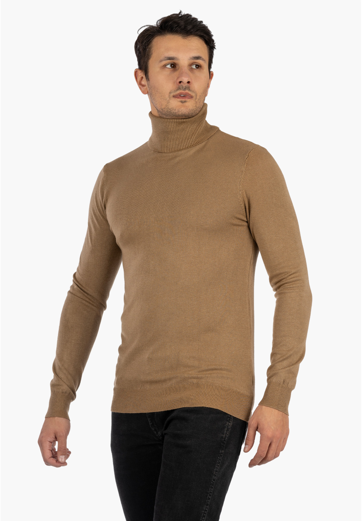 Golf Męski Slim Fit Camel