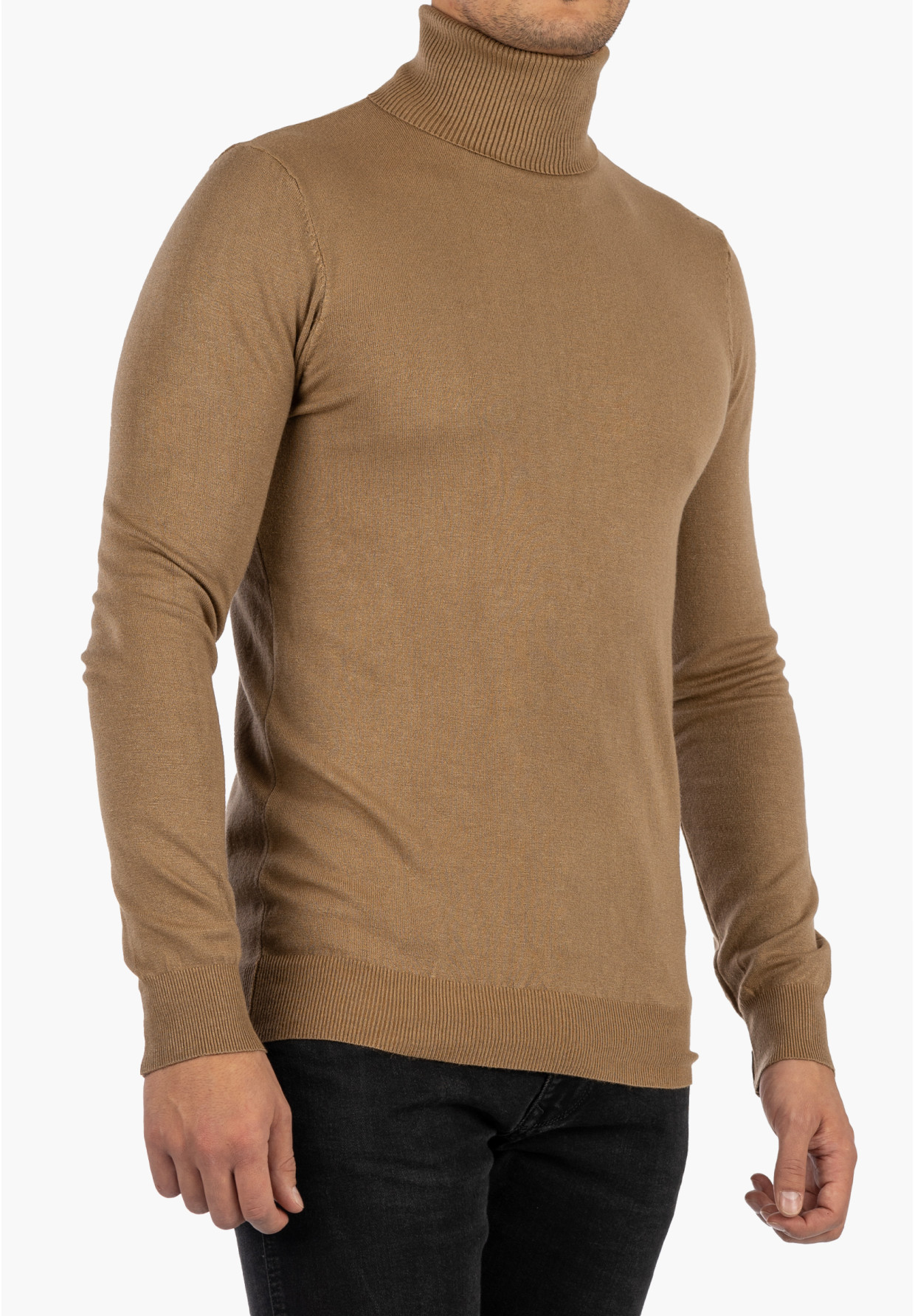 Golf Męski Slim Fit Camel