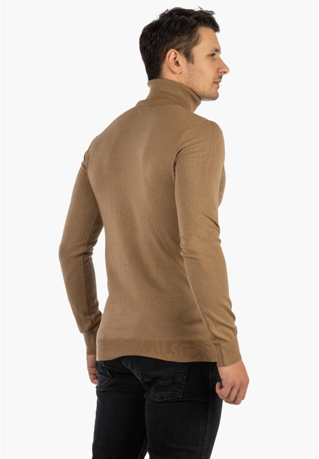 Golf Męski Slim Fit Camel