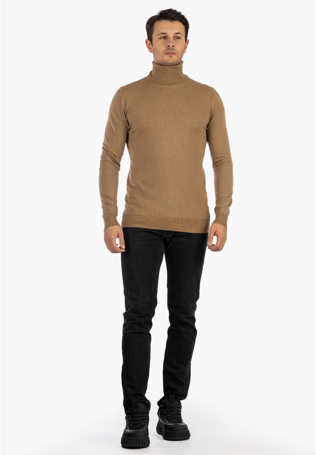 Golf Męski Slim Fit Camel