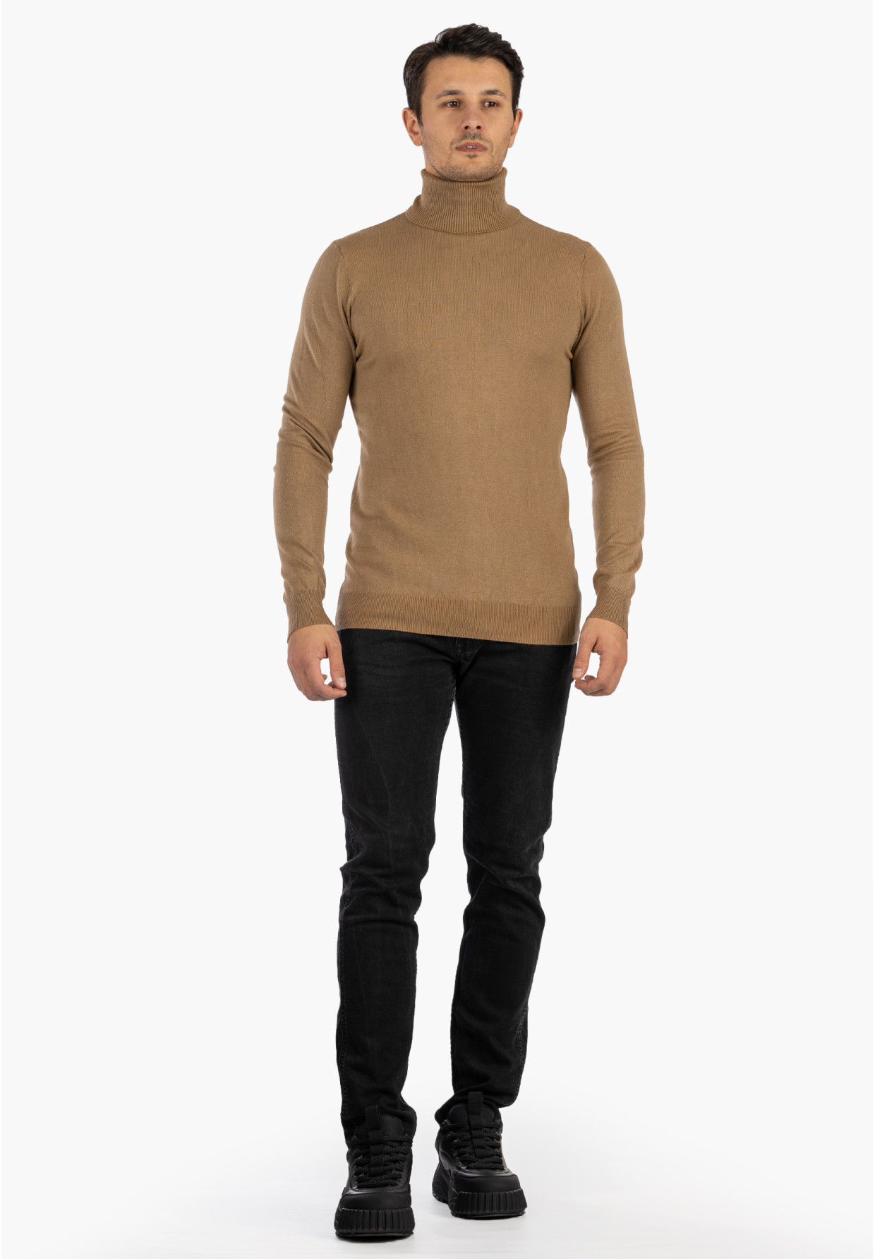 Golf Męski Slim Fit Camel