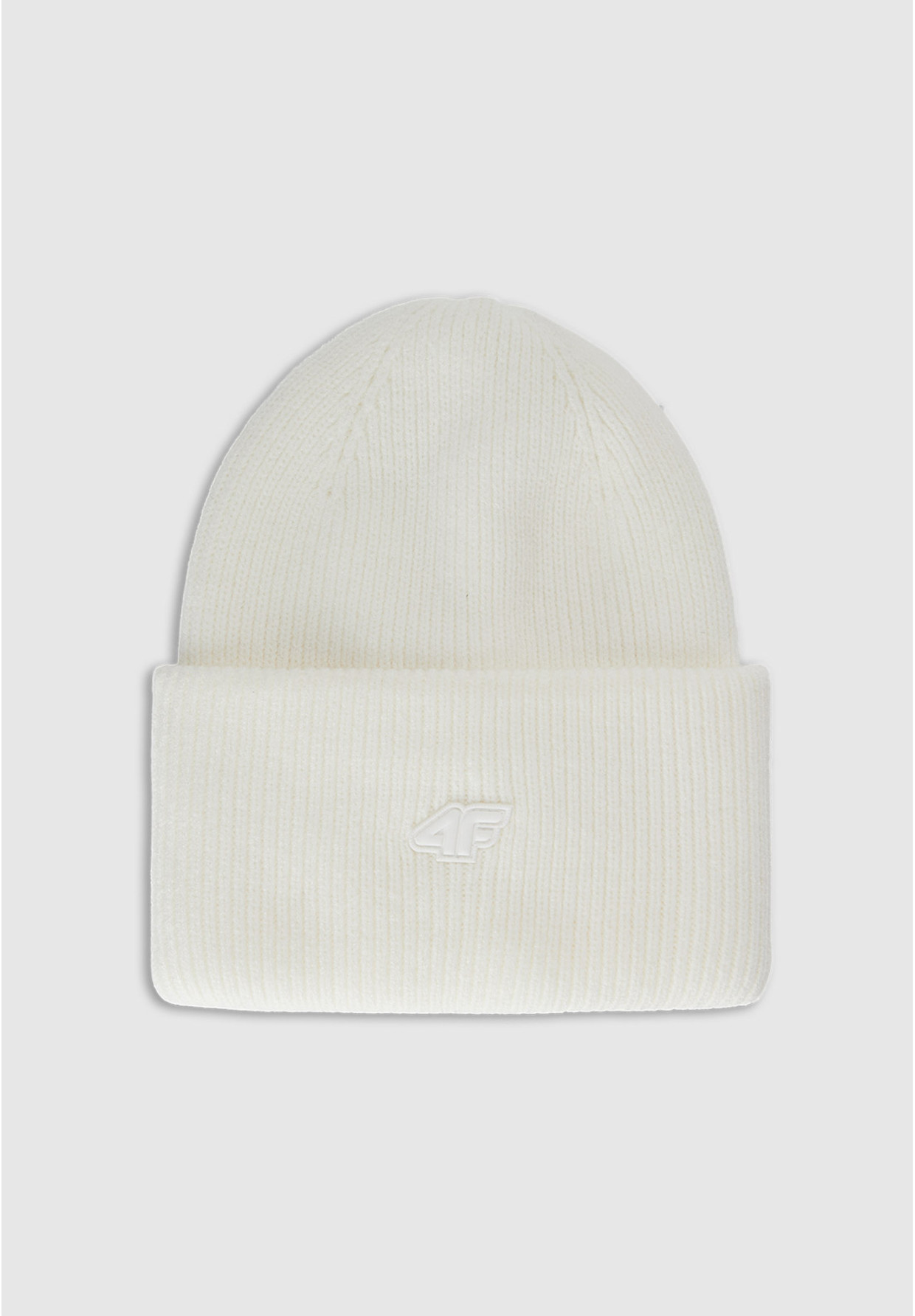 Czapka 4F Zimowa Beanie Uniseks Złamana Biel 4FWAW25ACAPU562