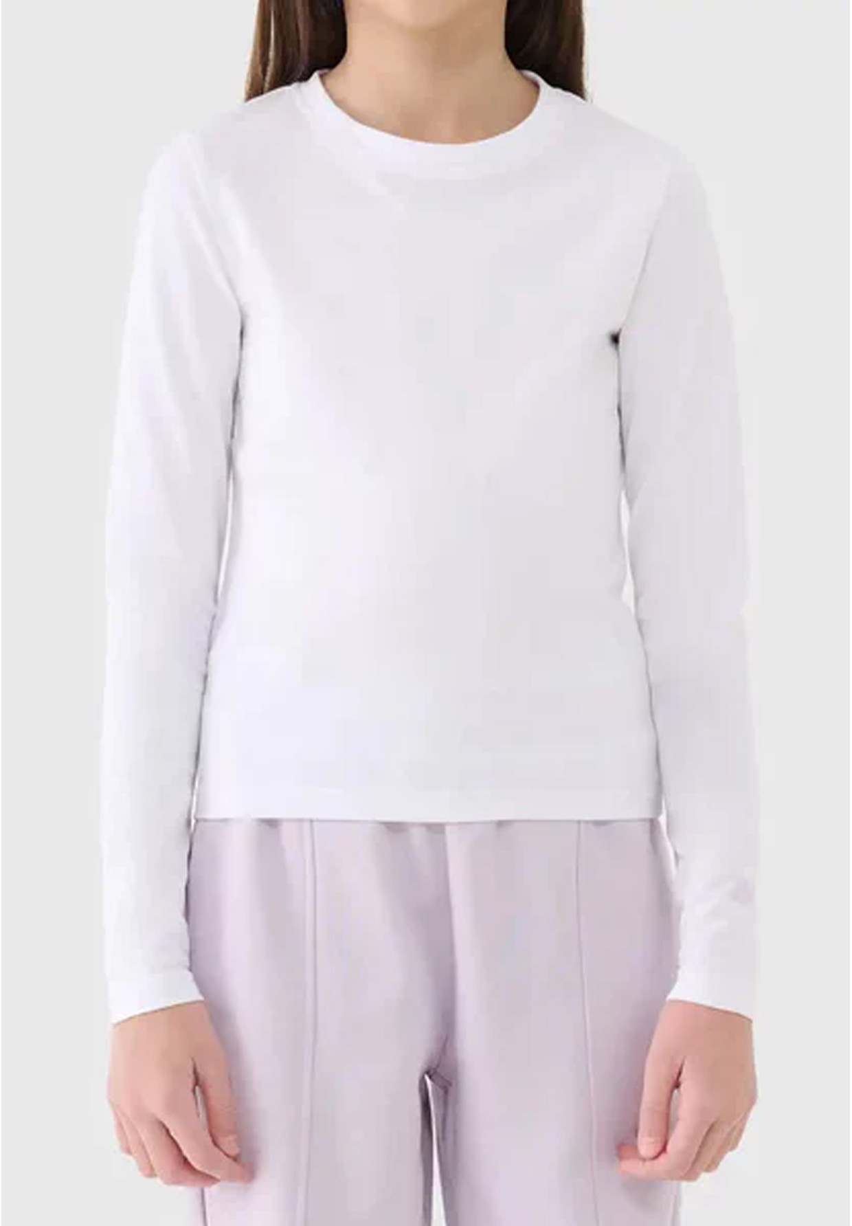 Longsleeve Dziewczęcy 4F Regular Koszulka Z Długim Rękawem Biały 4FJWAW25TLONF512
