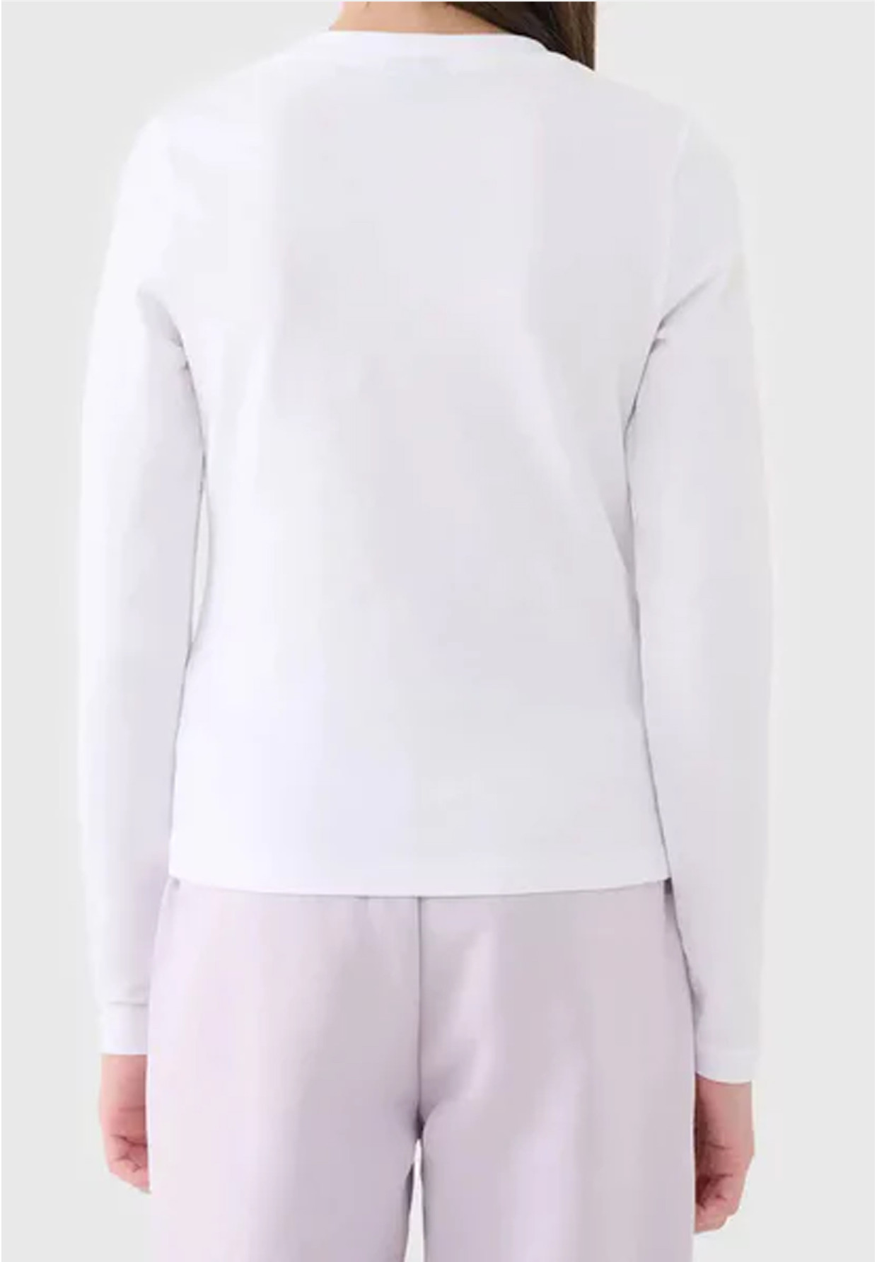 Longsleeve Dziewczęcy 4F Regular Koszulka Z Długim Rękawem Biały 4FJWAW25TLONF512