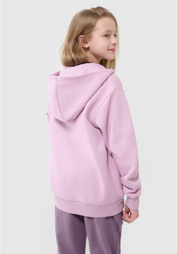 Bluza Dziewczęca 4F Rozpinana z Kapturem Oversize Różowa 4FJWSS25TSWSF1853