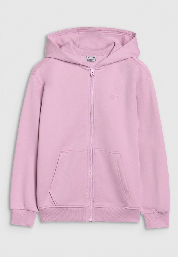 Bluza Dziewczęca 4F Rozpinana z Kapturem Oversize Różowa 4FJWSS25TSWSF1853
