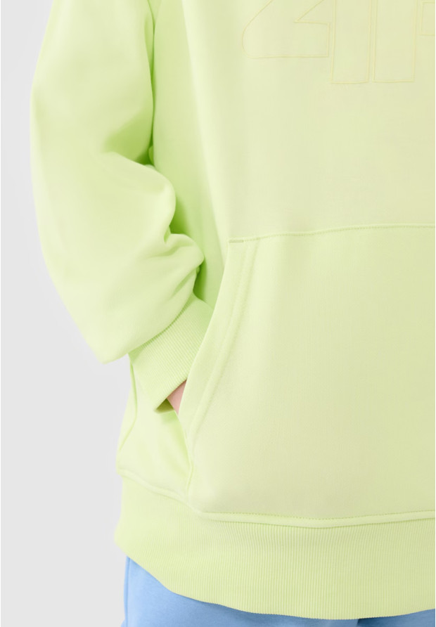 Bluza Chłopięca 4F z Kapturem Oversize Zielona 4FJWSS25TSWSM1712